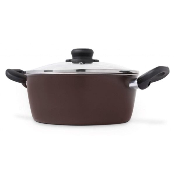 Caçarola Terracota Antiaderente 22 cm com Tampa de Vidro Multiflon - COD 19222 - Imagem 2