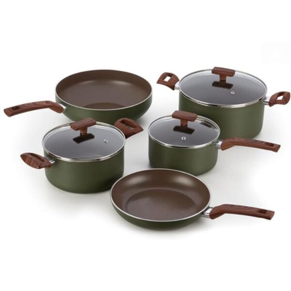 Conjunto de Panelas 05 peças Eté Antiaderente Multiflon Verde Oliva - COD 40084A - Imagem 2